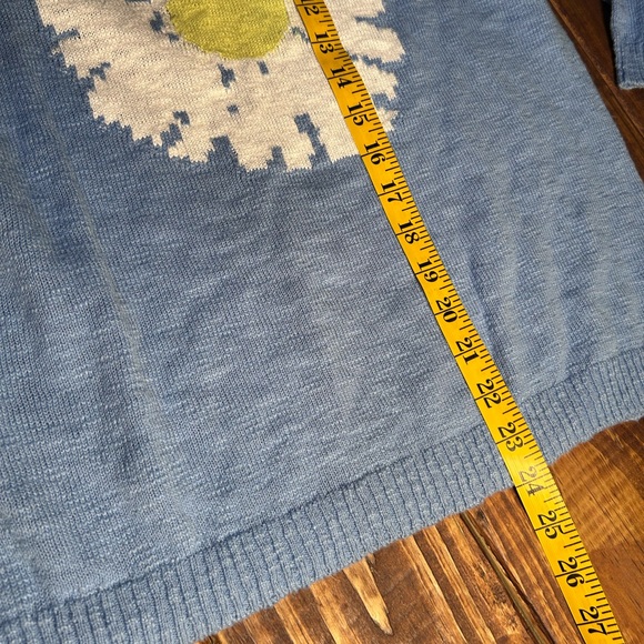 Tribal Petite Small Autumn Daisy Embroidered Knit Sweater 100% Cotton - Picture 7 of 8